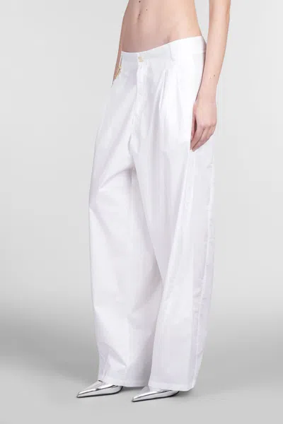 Darkpark Crystal-chain Wide-leg Trousers In White