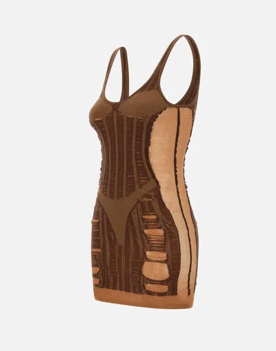 Diesel Brown M-calimera-short Minidress In Brown