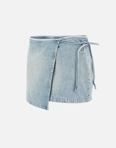 Diesel Blue De-lem-mini Denim Miniskirt In Blue