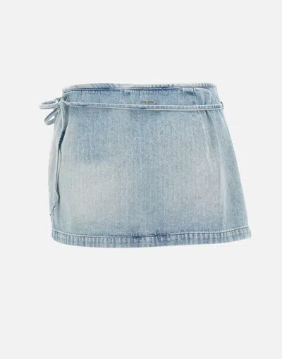 Diesel Blue De-lem-mini Denim Miniskirt In Blue