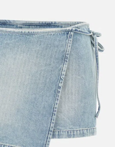 Diesel Blue De-lem-mini Denim Miniskirt In Blue