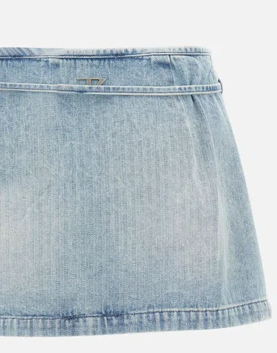 Diesel Blue De-lem-mini Denim Miniskirt In Blue