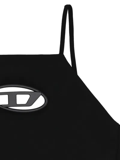 Diesel Fitted Black Top With Oval Cutout