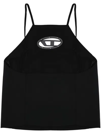 Diesel Fitted Black Top With Oval Cutout