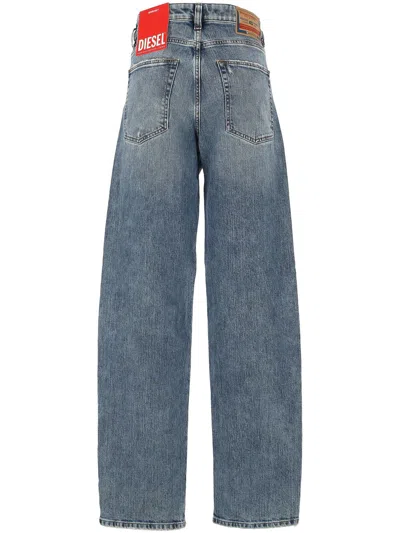 Diesel Distressed Denim Trousers With Belt Loops In Blue