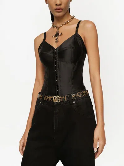 Dolce & Gabbana Dolce  Gabbana X Kim Leopard-printed Buckle Belt In Brown