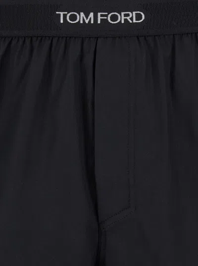 Tom Ford Black Briefs With Branded Band In Tech Fabric Man