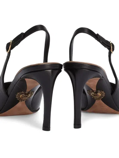 Dolce & Gabbana Black Leather Devotion 75 Pumps