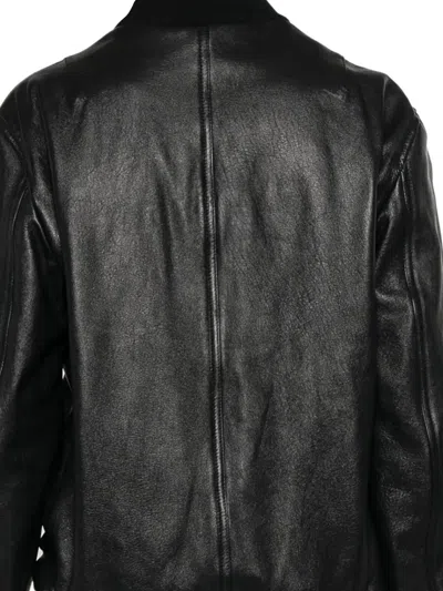 Dolce & Gabbana Zip Front Jacket With Ribbed Cuffs In Black