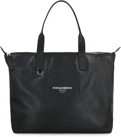 Dolce & Gabbana Media Smooth Leather Tote Bag