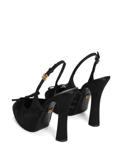 Dolce & Gabbana Satin Slingback Platform Shoes