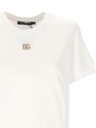 Dolce & Gabbana White Crew Neck Short Sleeve T Shirt