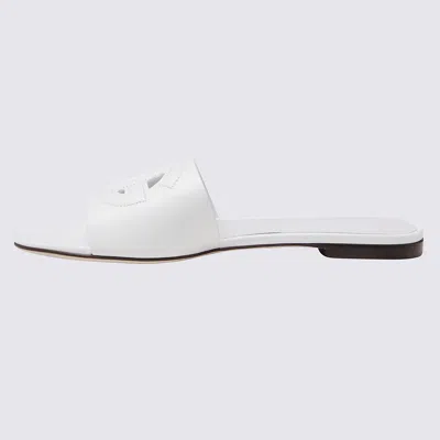 Dolce & Gabbana White Calf Leather Sandals In White