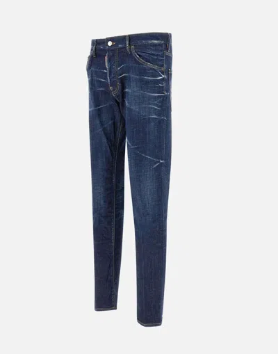 Dsquared2 Blue Jeans With Belt Loops And Logo Patch On The Rear