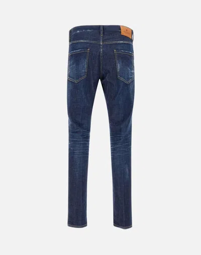 Dsquared2 Blue Jeans With Belt Loops And Logo Patch On The Rear
