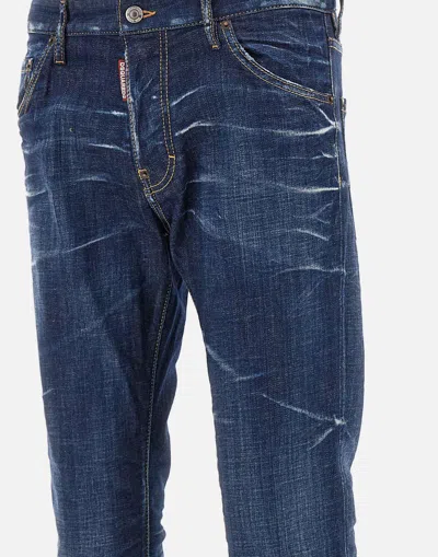 Dsquared2 Blue Jeans With Belt Loops And Logo Patch On The Rear