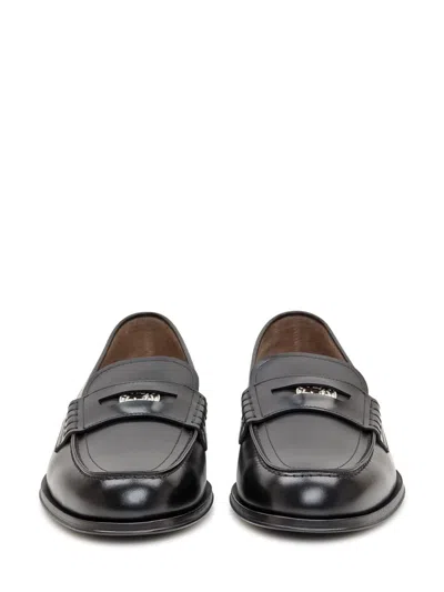 Dsquared2 Black Loafers With Logo Plaque On The Front And Logo Lettering On The Heel In Leather Man In Black