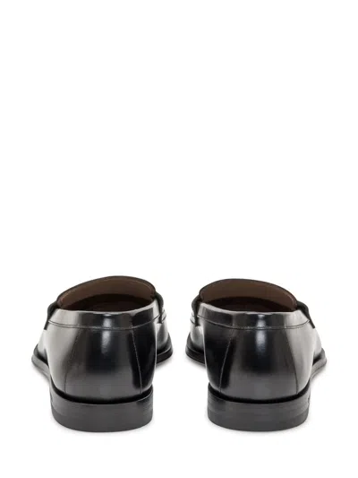 Dsquared2 Black Loafers With Logo Plaque On The Front And Logo Lettering On The Heel In Leather Man In Black