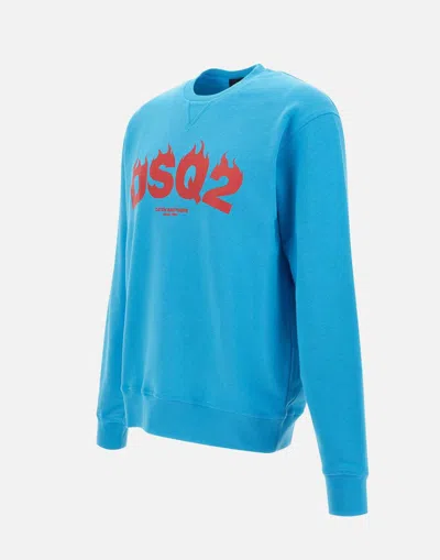 Dsquared2 Turquoise Cool Fit Crewneck Sweatshirt