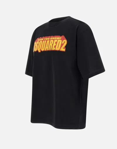 Dsquared2 Black Loose Fit T Shirt With Logo