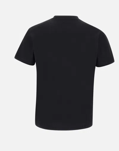 Dsquared2 Men Black T-shirt With Chest Logo Application In Cotton Man In Black