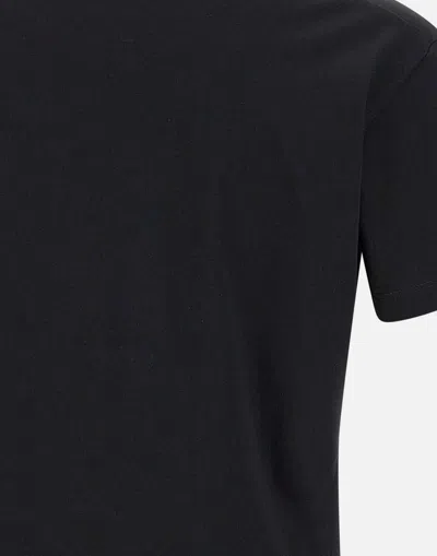 Dsquared2 Men Black T-shirt With Chest Logo Application In Cotton Man In Black