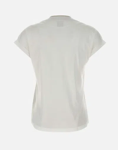 Eleventy White Cotton Lyocell Logo T Shirt In Neutral