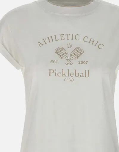 Eleventy White Cotton Lyocell Logo T Shirt In Neutral