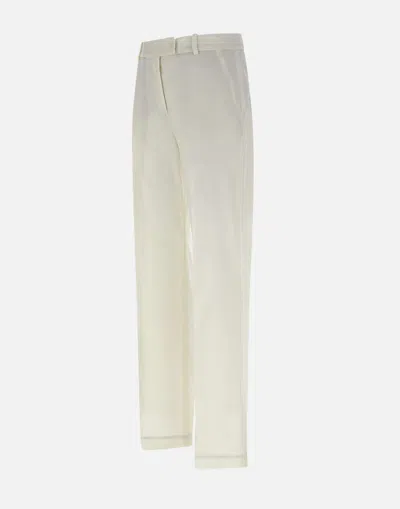 Eleventy White Cotton Lycra Stretch Trousers In Neutral