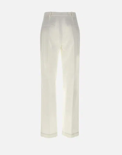 Eleventy White Cotton Lycra Stretch Trousers In Neutral
