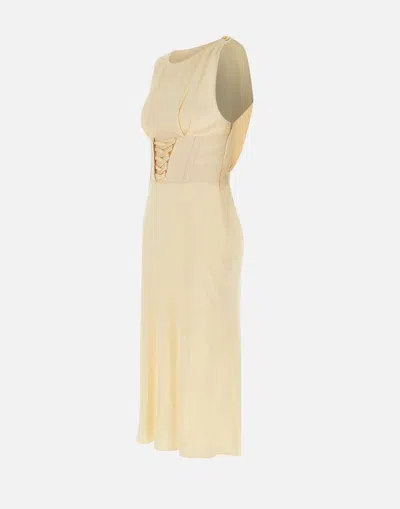 Elisabetta Franchi Boat Neckline Bustier Corset Midi Dress