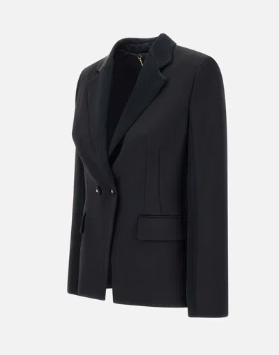 Elisabetta Franchi Double-breasted Blazer With Covered Buttons In Black