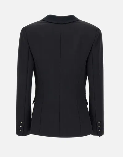 Elisabetta Franchi Double-breasted Blazer With Covered Buttons In Black