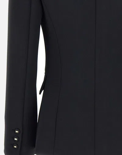 Elisabetta Franchi Double-breasted Blazer With Covered Buttons In Black