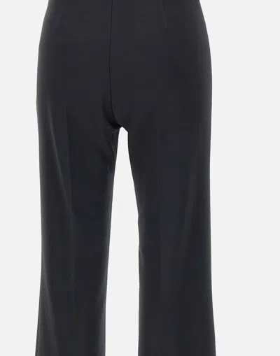 Elisabetta Franchi Flared Leg Crepe Pants Front Flaps