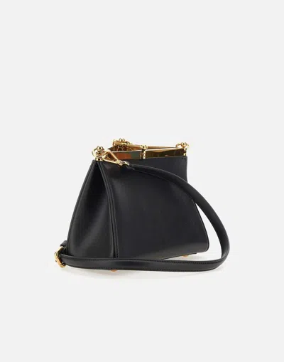 Etro Vela Mini Black Calfskin Shoulder Bag In Black