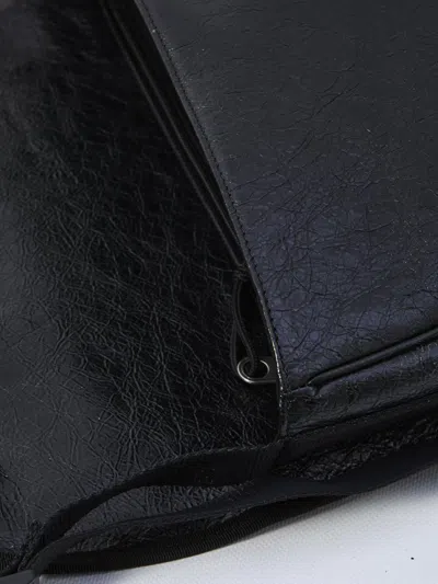 Balenciaga Explorer Leather Messenger Bag In Black