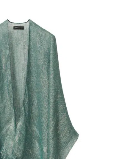 Fabiana Filippi Green Viscose Shawl In Green