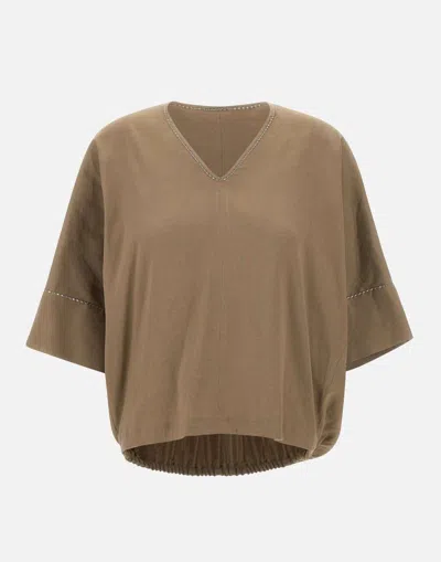 Fabiana Filippi Asymmetrical Hem Linen Viscose Blouse