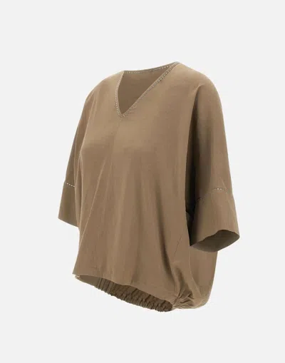 Fabiana Filippi Asymmetrical Hem Linen Viscose Blouse