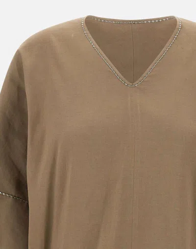 Fabiana Filippi Asymmetrical Hem Linen Viscose Blouse