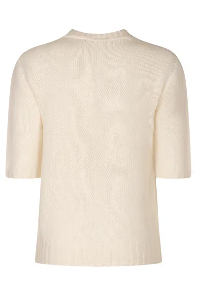 Fabiana Filippi Embellished Short-sleeved Sweater In White