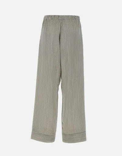 Fabiana Filippi Silk Viscose Striped Trousers In Gray