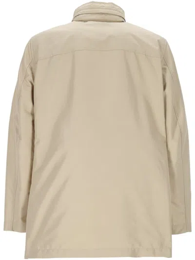 Fay Jacket With Hidden Hood And Practical Pockets In Brown