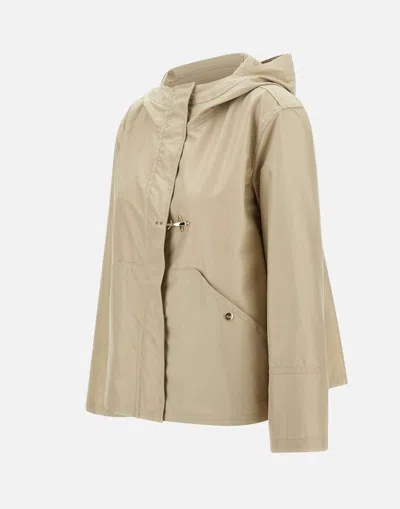 Fay Technical Poplin Parka For Women In Yellow