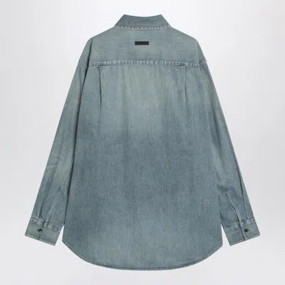 Fear Of God Light Blue Shirt With Faded Denim Effect