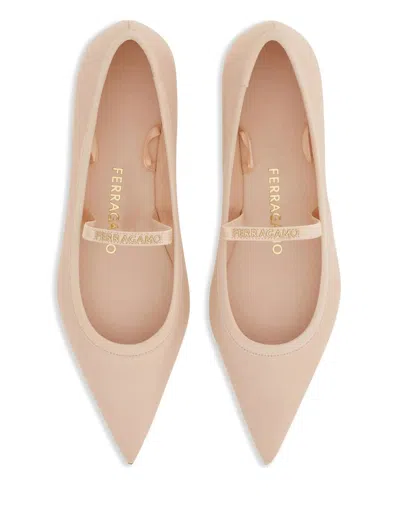 Ferragamo Women Carice Ballet Flat With Ankle Ribbon