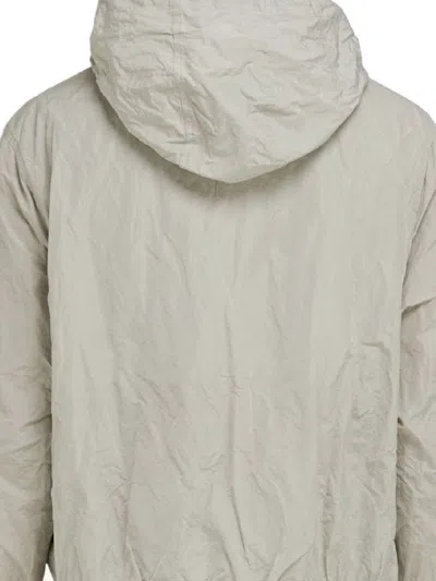 Ferragamo Zip-up Windbreaker Hooded Jacket In Gray