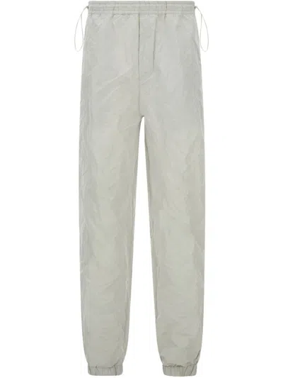 Ferragamo Logo Patch Drawstring Track Pants In Gray