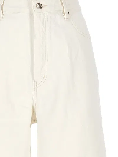 Frame White Front Button Zip Shorts